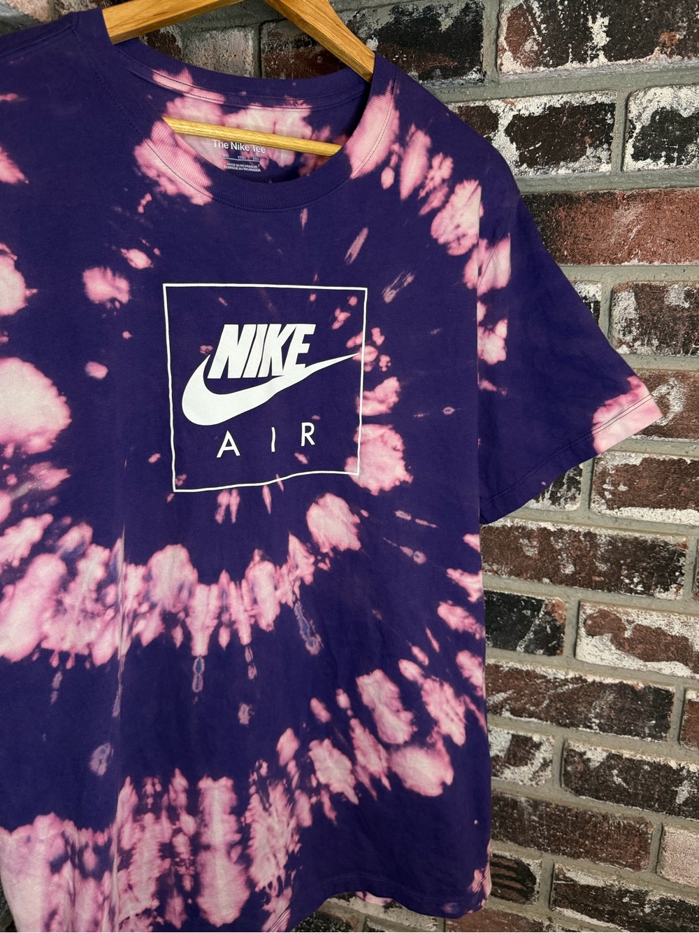 Nike Air Graphic Custom Bleach Spiral Tiedye Men’s Tshirt